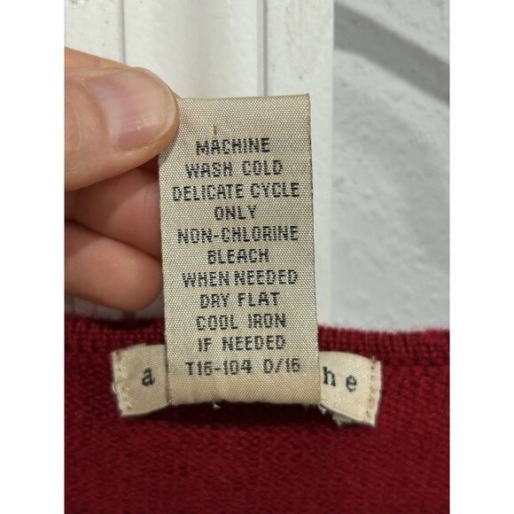 Apostrophe Red V Neck Sweater Black Floral Embroidery Size 20 - Picture 7 of 9